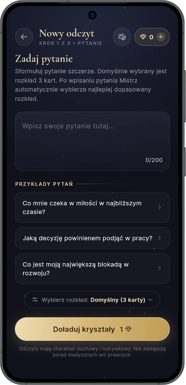 Ekran numerologii w aplikacji TarotPath